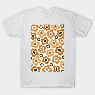 Funky Floral Pattern in Earthy Tones T-Shirt